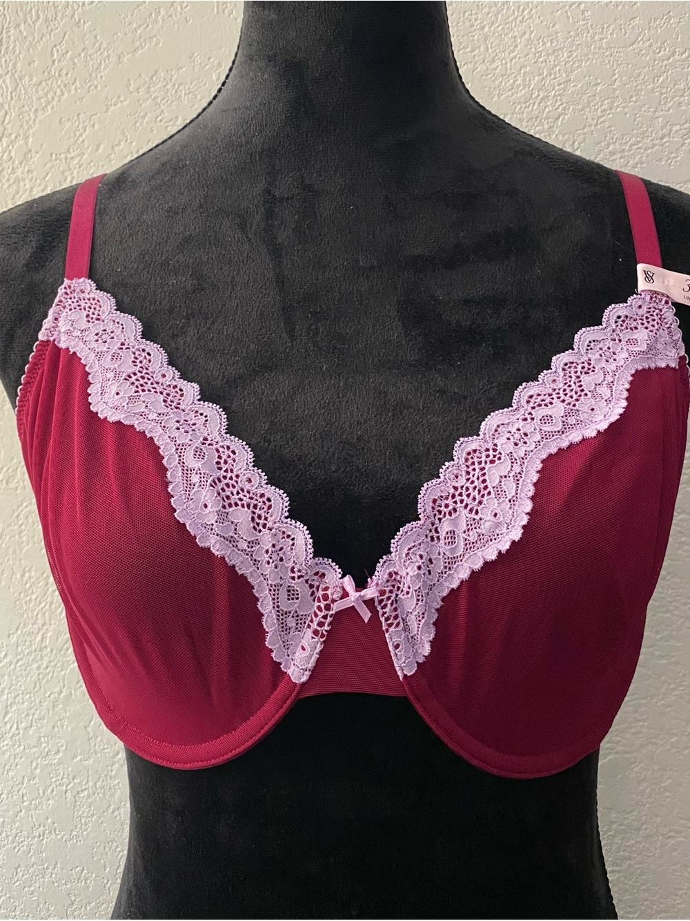 Victoria's Secret Tease Lace-Trim Unlined Demi Bra 36D
